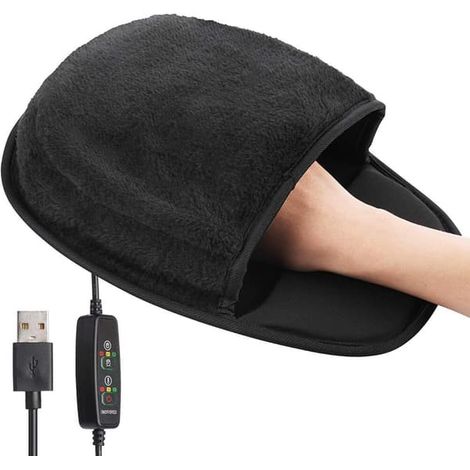 Tapis de souris chauffant USB avec chauffe-mains - 3 températures - Commandes incluses (1/4)