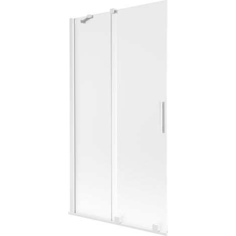 Mexen Velar 2-flügelige verschiebbare Badewannenabtrennung 100 x 150 cm, matt, weiß - 896-100-000-31-20 (1/2)