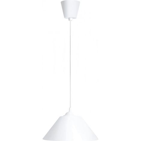 Suspension conique en plastique blanc, culot E27, style nordique (ampoule non incluse) (1/3)
