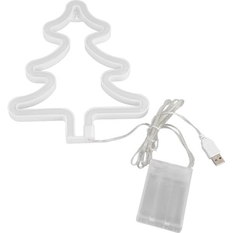 Enseigne lumineuse LED Sapins de Noël verts, forme unique, stable et sécurisée, idéale pour chambre, bar ou fête. Lumière néon polyvalente pour chambre, bar ou fête. (1/5)