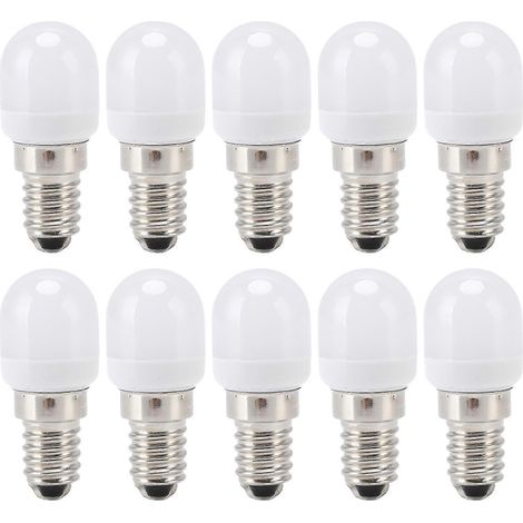 Lot de 10 ampoules LED E14 en acier inoxydable 1,5 W 220 V pour lustres, plafonniers, armoires, appliques murales et lampes de table, lumière blanche (1/5)