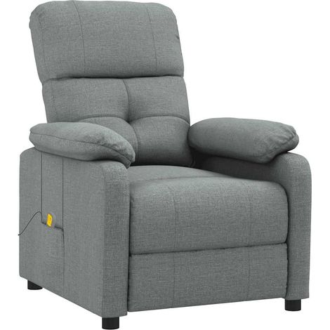 Fauteuil de massage Fauteuil relax Gris foncé Tissu 68226 (1/5)