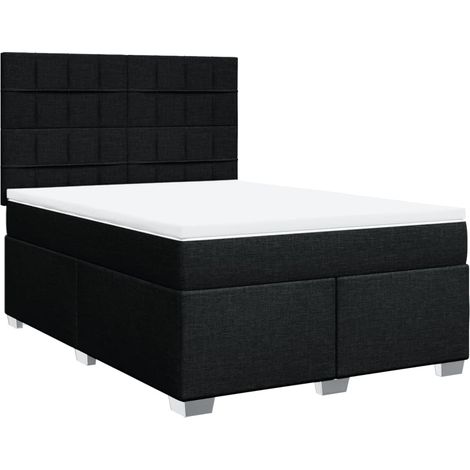 Maison Exclusive - Boxspringbett mit Matratze Schwarz 140x200 cm (1/5)