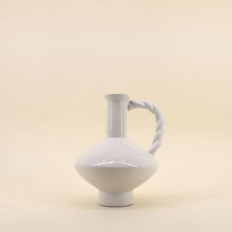 Vase céramique anse torsadée, H24cm (1/5)