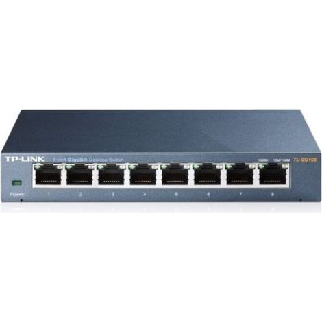 TP-Link Switch TL-SG108 Non administrable Bureau 8 ports 1 Gbit/s (RJ-45) Alimentation externe Garantie 36 mois (1/5)