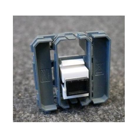 Hager – Mécanisme prise optique traversante 1 poste 2 modules – Installation électrique discrète – Compatible avec systèmes optiques modernes