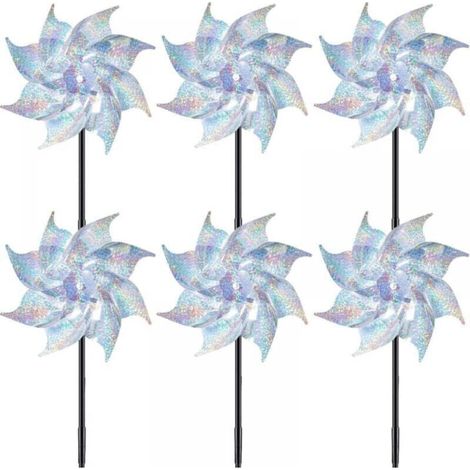 Anti-Vogel-Windmühle, 6er-Set, reflektierende Windmühlen, Garten-Windmühle für den Außenbereich, FLITI