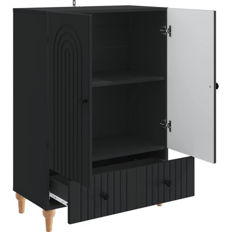 Maison La Vie - Buffet Salon Moderne - Meuble de rangement - avec tiroir Noir 66 x 34,5 x 95 cm Bois d'ingénierie bu2371 (1/5)