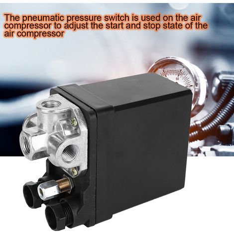 Pressostat automatique noir vertical triphasé 4 voies 380 V 8 kg, filetage G1/4 po (1/5)