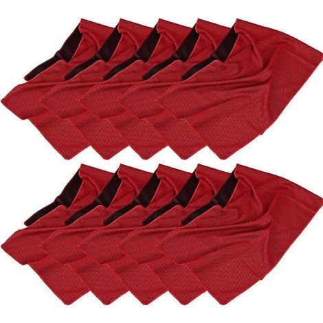 Serviette de sport rouge à sensation de fraîcheur, séchage rapide, idéale pour l'extérieur, le fitness et la course à pied. (1/4)
