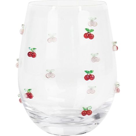 Lot de 4 gobelets 40cl en verre, CERISE