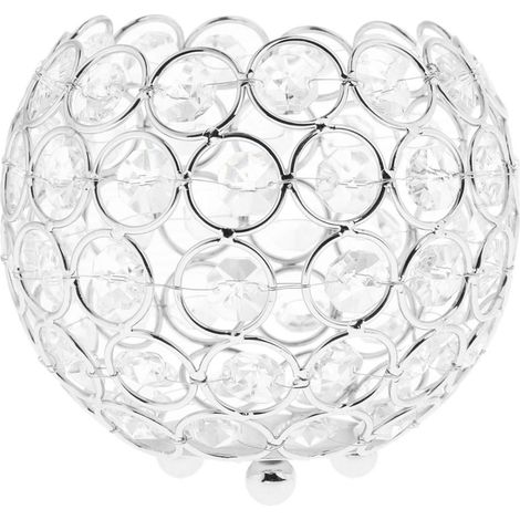 12cm Cristal Bling Votive Photophore Bougeoir Mariage Centre De Table -Argent (1/5)