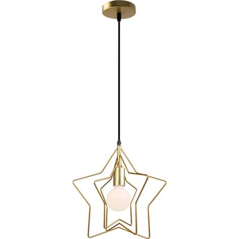 Suspension Éclairage Industriel Lumière Antique Métal 3 étoile , Lustre abat-jour Lampe de Plafond E27 pour Salon Cuisine Salle à Manger (1/4)