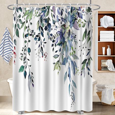 Rideau de douche en polyester 180x180 souple et fluide protection douche pour les fêtes de fin d’année (1/5)