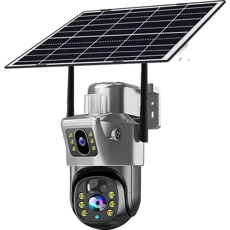 Caméra Solaire, Résolution 8MP, Audio Bidirectionnel, Caméra WiFi Carte 128 Go (1/2)