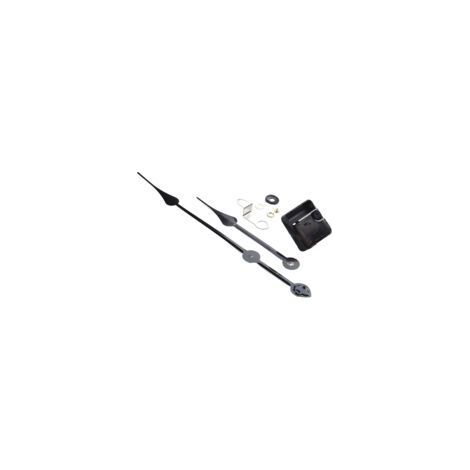 Kit mécanisme horloge murale - 1 pc, Mécanisme quartz silencieux couple élevé, Aiguilles longues pour horloge 50-60cm - Noir (1/5)
