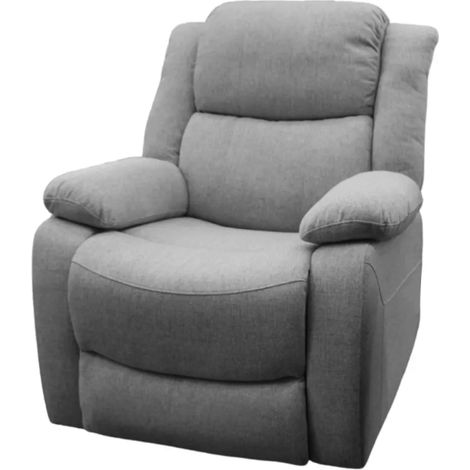 Fauteuil relax électrique inclinable gris foncé – Structure en bois massif – Assise en mousse PU – Dimensions L. 81 x P. 93 x H. 103 cm (1/5)