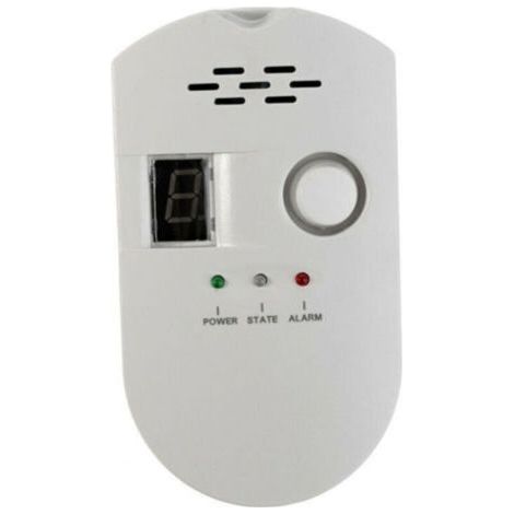 Détecteur de Fuite de gaz LPG/Gaz Naturel/Charbon, Moniteur de Capteur Enfichable avec Alarme sonore et Affichage numérique à LED, pour Combustible Méthane, Propane, Butane