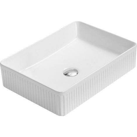 Mexen Grovo lavabo à poser rainuré 50 x 34 cm, blanc - 22305000 (1/2)