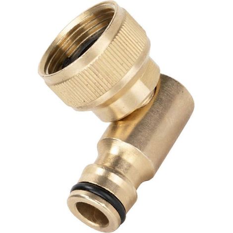 Adaptateur de tuyau d'arrosage Hemoton en laiton de 3/4 pouce, coude pivotant à 90 degrés pour rallonge de tuyau d'extérieur (1/5)