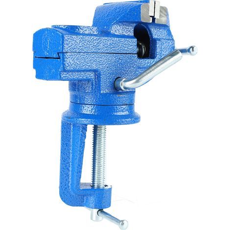 Étau d'établi robuste, mâchoires de 50 mm, haute dureté, rotation à 360°, étau de table universel, 50 mm/2 po (1,5 kg), bleu (1/5)