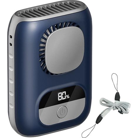 Ventilateur de taille, refroidisseur portable, batterie rechargeable, fonctionnement silencieux, 5 vitesses de ventilation, longue autonomie, éclairage LED, fonction batterie externe, format compact, (1/5)