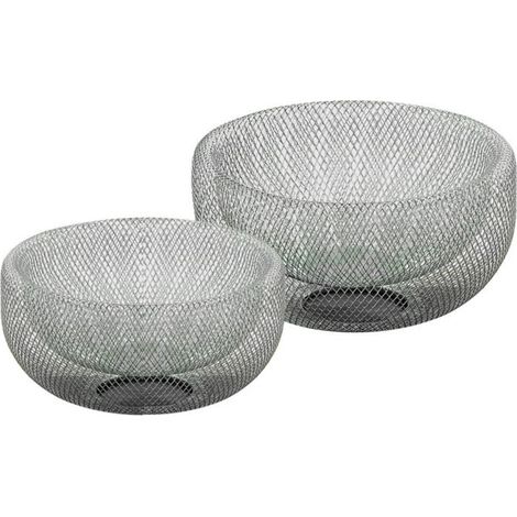 Set de 2 Corbeilles à Fruits Décoratives Design Argenté (1/5)