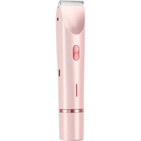Rasoir électrique 2 en 1 pour femme, étanche, pour l'épilation du maillot, des jambes, des bras, des aisselles et du visage. Double tête, connecteur USB-C, rose. (1/5)