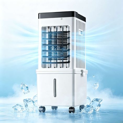 Ventilateur à eau 15L blanc ivoire, 3 vitesses, contrôle à distance (1/5)
