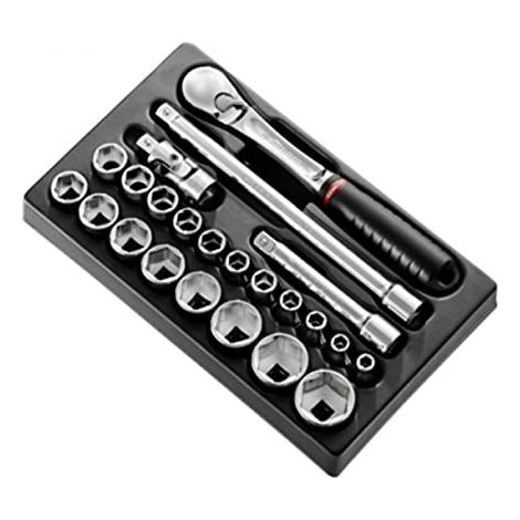 Facom Modulo bussole 1/2' esagonali metriche, 23 pezzi - MOD.SL161-36