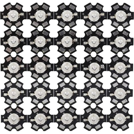 Perles de lampe LED haute puissance 3W, puces de diode émettrice pour luminaires de bricolage, rouge (1/5)