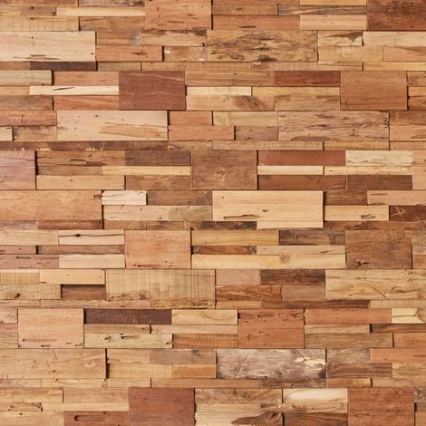 Parement bois - Teck recyclé 0,09 m2 naturel