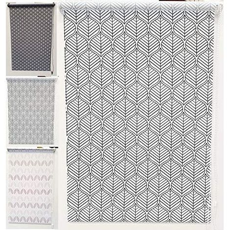 Store Enrouleur tamisant imprimé, fenêtre, Porte-fenêtre, Hauteur 180 cm, différentes largeurs, Plusieurs modèles - Ernesto - 60 cm. (1/5)