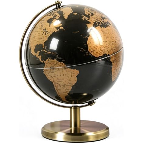 Vintage-Tischglobus aus Bronze mit Ständer, drehbarer, detaillierter geografischer Globus für Erwachsene, kompakter, dekorativer Globus für die Tischpräsentation (Bronzefarbe) (1/5)