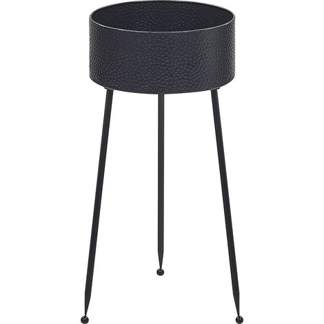 Soporte para plantas hierro negro 29 x 26 x 50 cm metal para interiores y exteriores industrial moderna resistente a rayos UV patas trípode Leika (1/5)