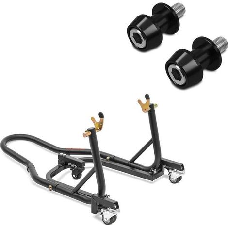 Set: Cavalletto posteriore nero opaco + Diabolos Assen M10 x 1.5 nero