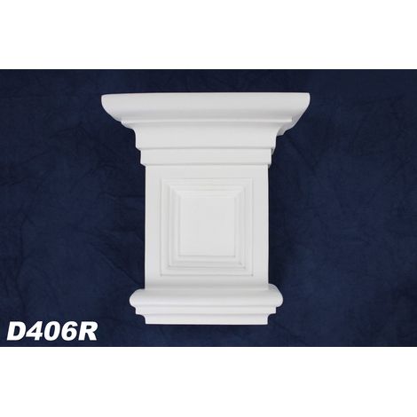 1 élément d'angle majuscule pour portail de porte décor en stuc à l'intérieur antichoc 190x170mm, D406R (1/2)
