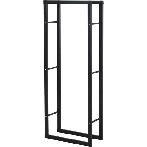 Portalegna Legnaia in Ferro 60x25x150 cm da Interno Max 100kg  Nero (1/5)