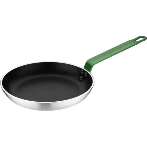 Poêle aluminium (Ø)200 mm manche vert, anti adhésive (1/4)