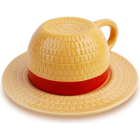 HACOCOLA - One Piece Keramik-Kaffeebecher, Ruffys Strohhut, Geschenkset für Anime-Fans (Ruffy) (1/5)