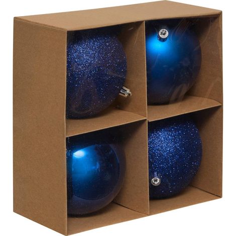 Set di 4 palline in polistirene riciclato da d.10cm, blu notte - Feeric lights & christmas