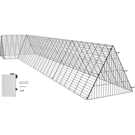 Enclos pour poulailler, 400 x 100 x 61,5 cm, tunnels à poules pour la cour, poulailler portable pour l’extérieur avec cadres d’angle, cages à poulet adaptés aux poulets, canards et lapins (1/5)