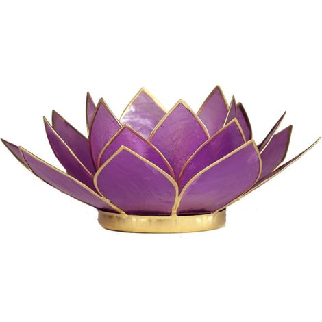 Porte Bougie Fleur de Lotus Lilas (1/2)