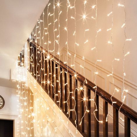 Rideau lumineux scintillant 2m x 2m – 96 LED blanc pur – Alimentation 24V – IP44 pour extérieur – Connectable jusqu'à 3 unités – Millumine (1/3)