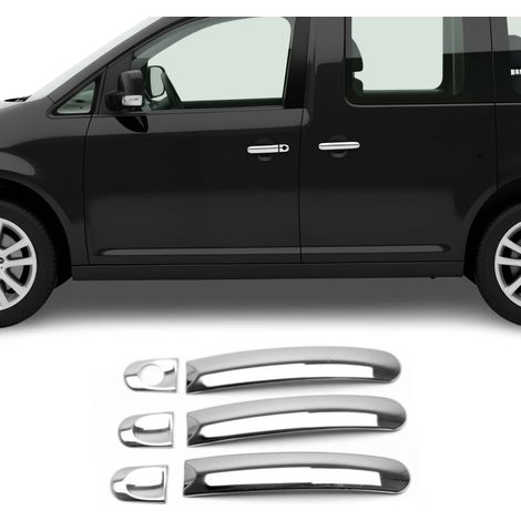 VW CADDY 3 4 T5 T6 Poignée de porte - Caches chromés en inox - 3 portes (1/5)