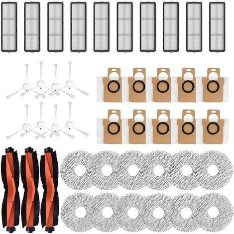Accessoires pour aspirateur robot Xiaomi X20+/X20Plus : brosse principale. filtre. lingettes de nettoyage. sacs à poussière (R) (1/5)