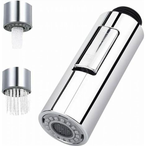 Pommeau de douche extractible, pommeau de robinet à double jet, pommeau de douche extractible, pommeau de douche pour salle de bain et cuisine (1/5)