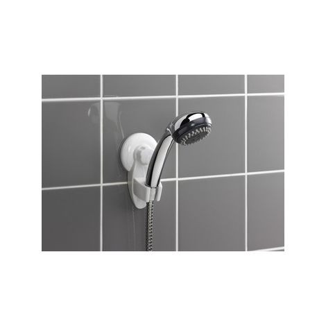 Support douchette à ventouse Blanc 8x6.5x13.5 cm (1/3)
