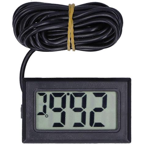 Thermomètre numérique électronique filaire mini avec écran LCD noir FY13001, instrument de mesure de température précis et compact (1/5)