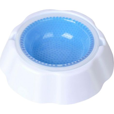 Gamelle d'eau froide pour chien : un accessoire pratique pour l'été. Distributeur d'eau rafraîchissant au design compact pour une hydratation optimale. Bleu (1/5)